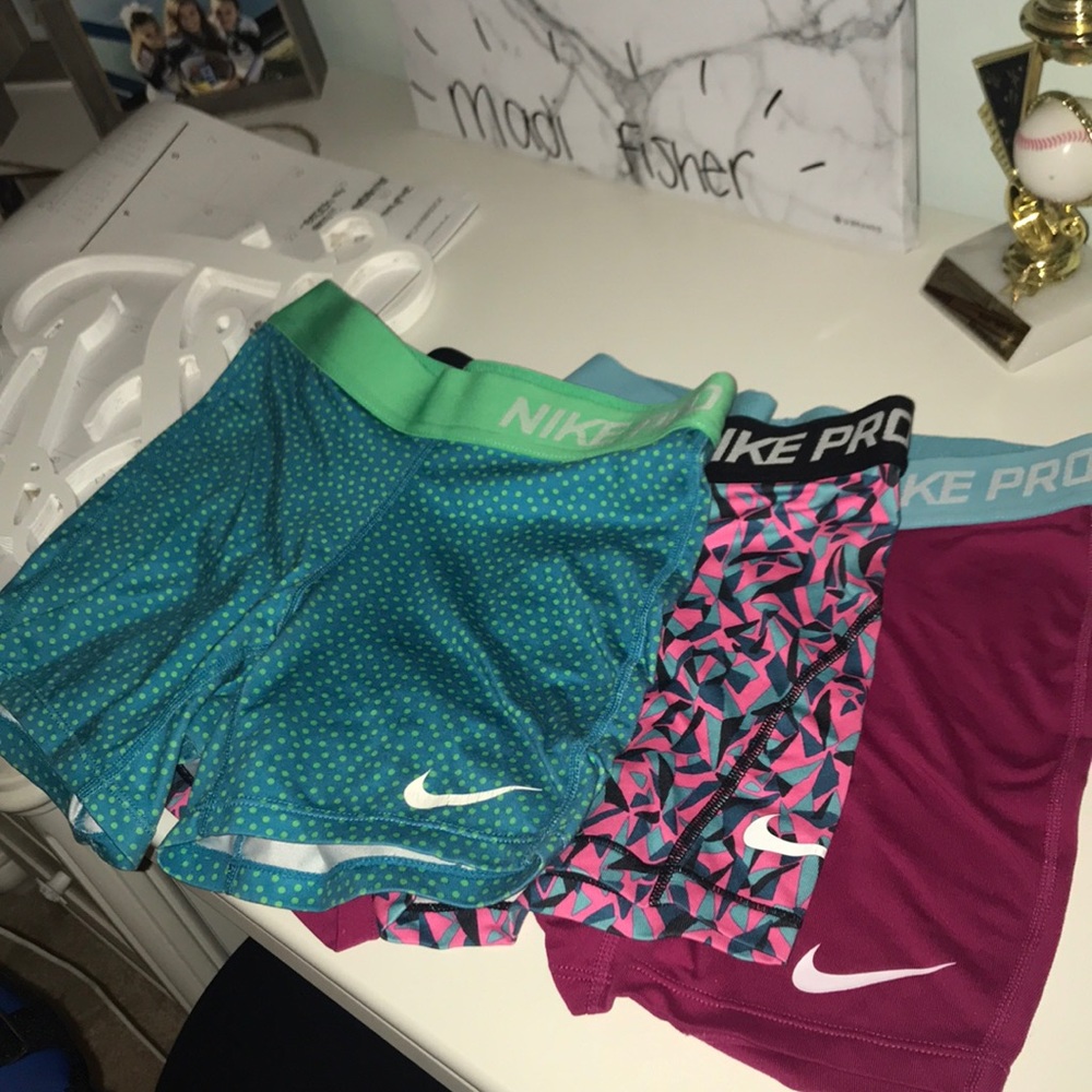THREE nike pro spandex